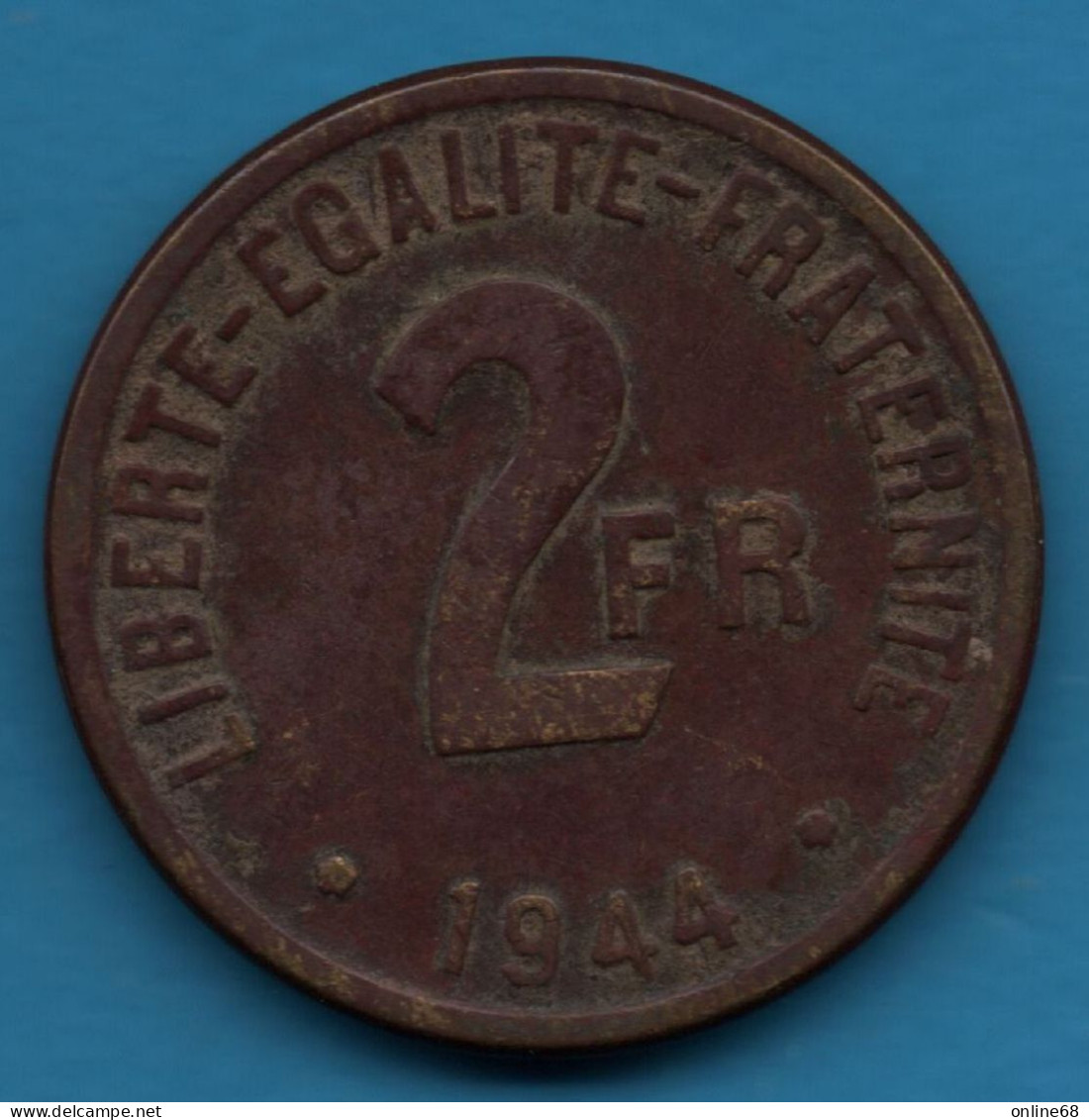 FRANCE 2 FRANCS 1944 F# 271, Gad# 537, KM# 905  Philadelphie - 2 Francs