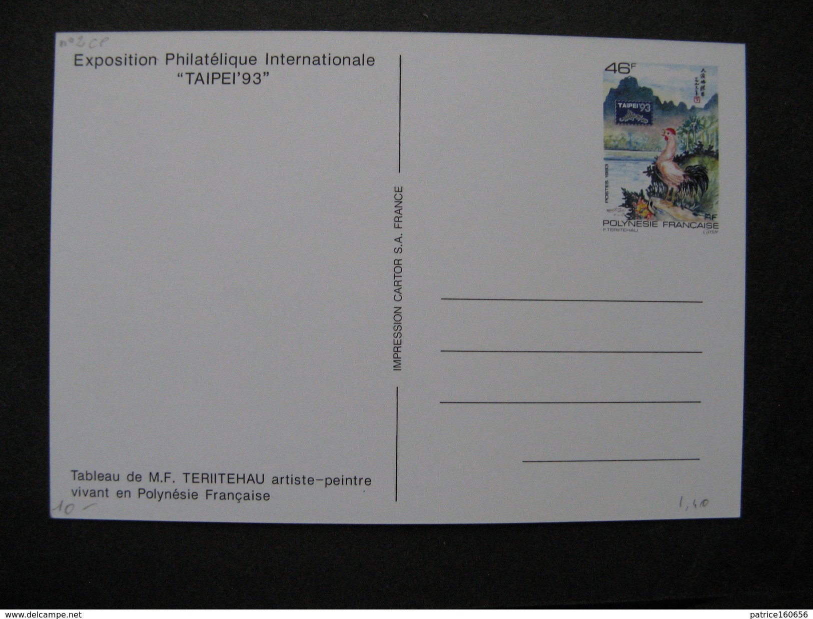 Polynésie: TB Entier Postal N° 2 CP . Neuf. - Postwaardestukken