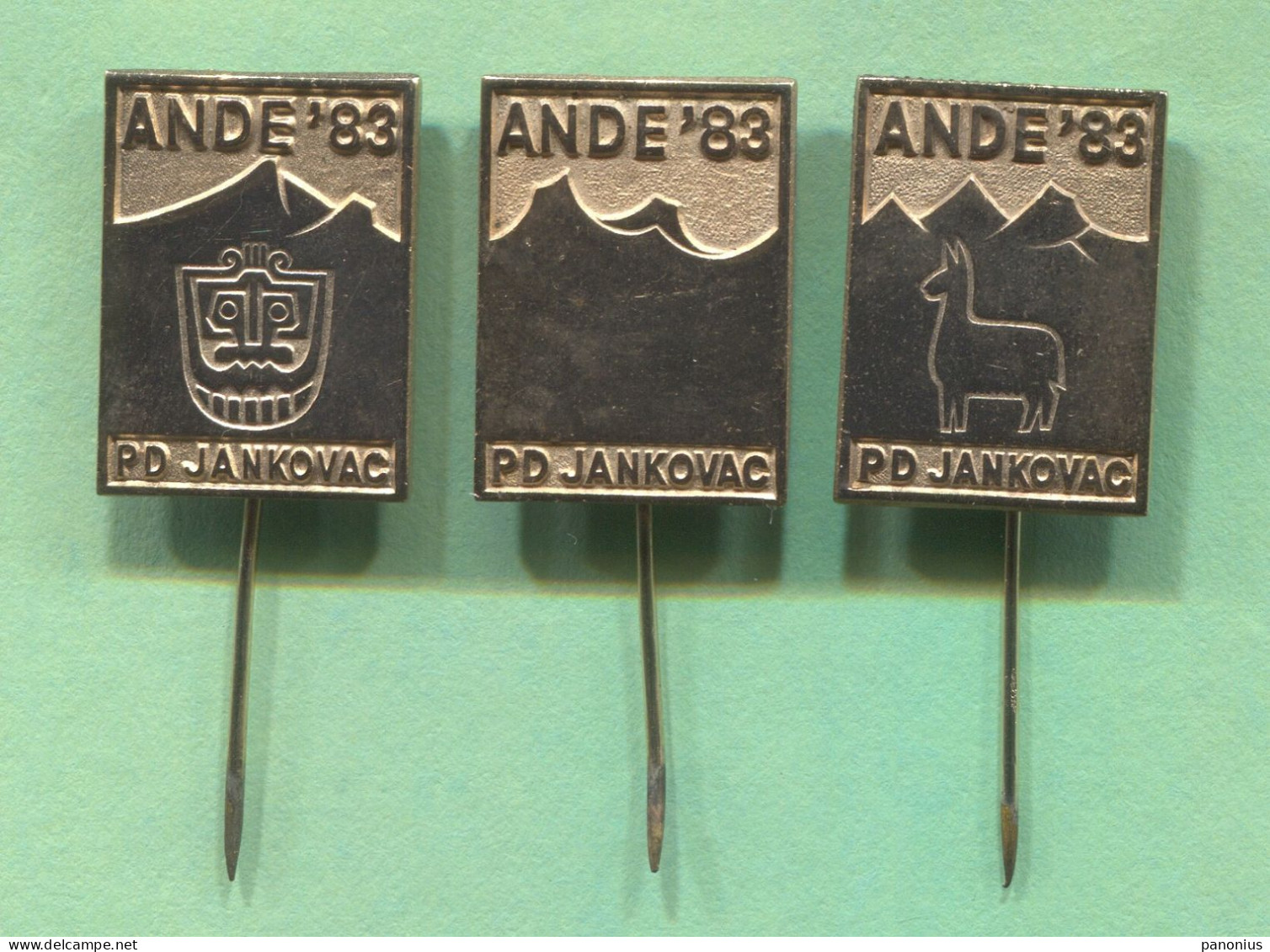 Alpinism Mountaineering Climbing - Ande Expedition PD Jankovac Croatia, Vintage Pin Badge Abzeichen, 3 Pcs - Alpinisme