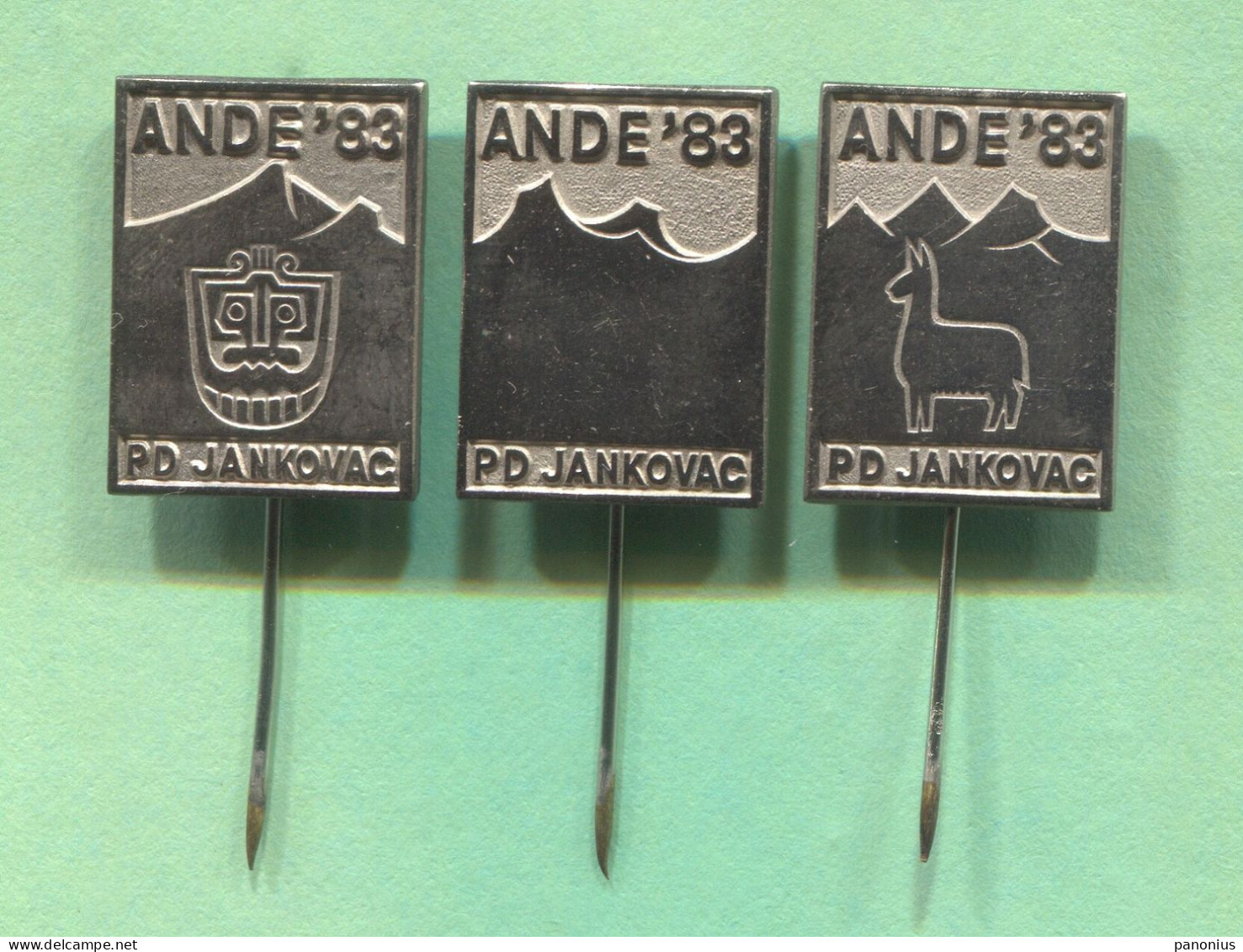 Alpinism Mountaineering Climbing - Ande Expedition PD Jankovac Croatia, Vintage Pin Badge Abzeichen, 3 Pcs - Alpinismus, Bergsteigen