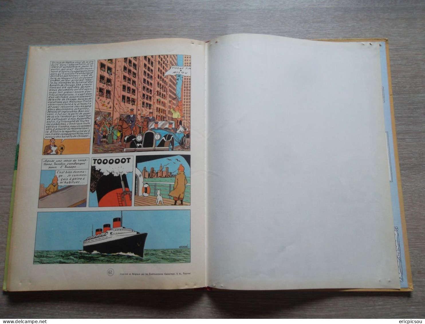 Tintin " En Amérique " B30 1961 ( Lire )