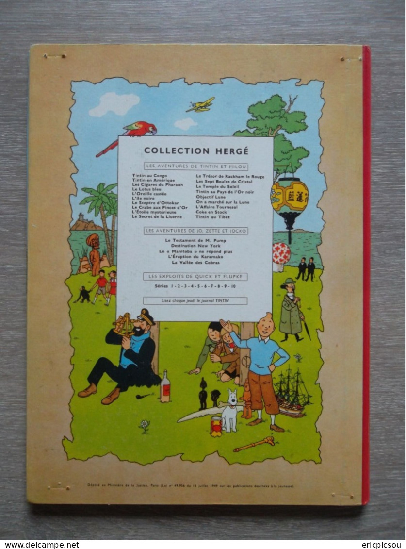 Tintin " En Amérique " B30 1961 ( Lire )