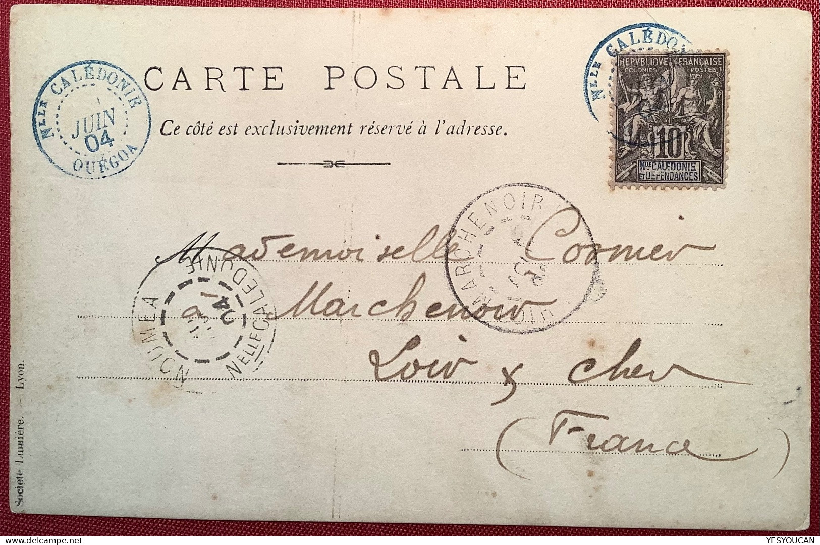 "OUÉGOA 1904" Cpa Photo RRR ! "VOH La Poste Et L’ école" Type Groupe SUP (Nouvelle-Calédonie Cover Carte Postale - Storia Postale