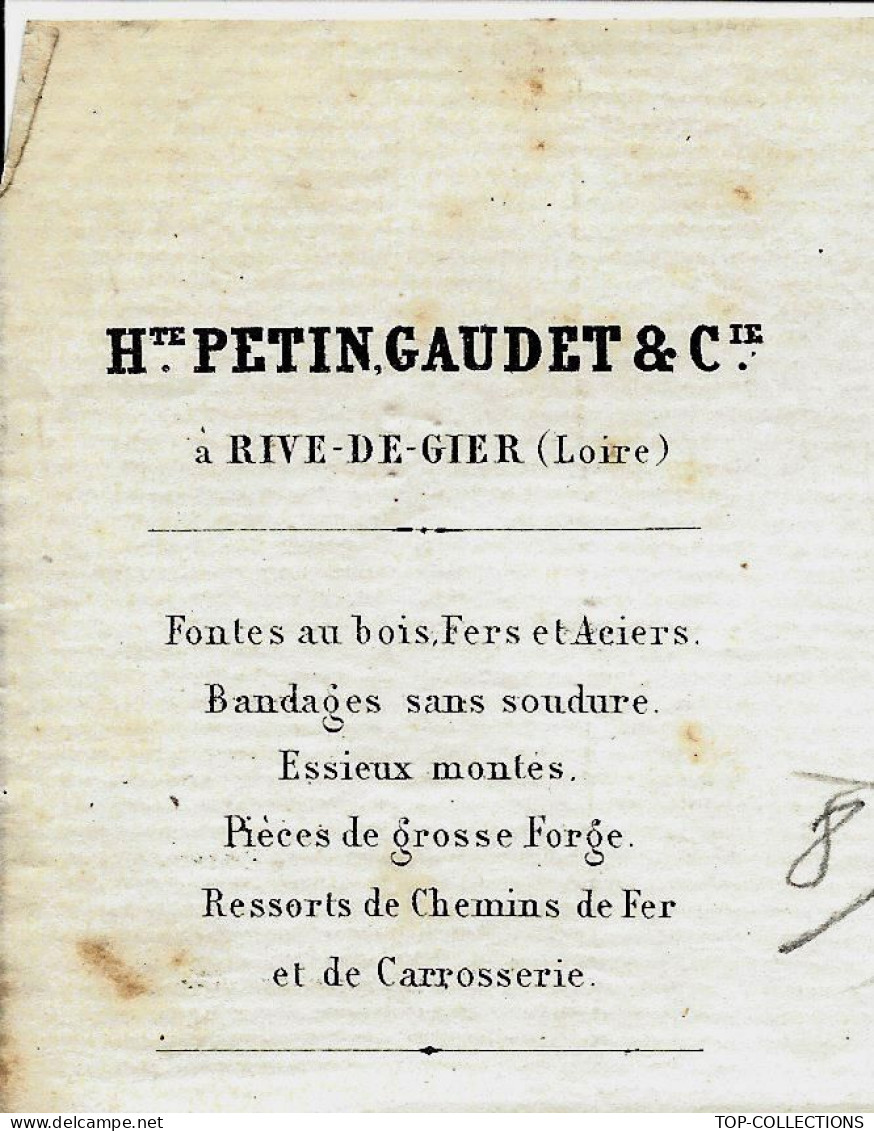 INDUSTRIE 1861 HAUTS FOURNEAUX FORGES ACIERIES  MARINE ET DES CHEMINS DE FER Rive De Gier > Doré M. De Forges LE MANS - 1800 – 1899