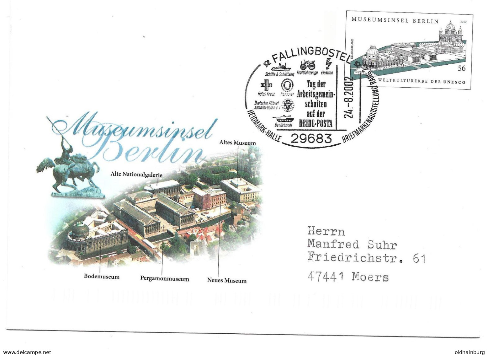 0411k: Echt Gelaufene Privatganzsache Museumsinsel Berlin 2002 - Private Covers - Used