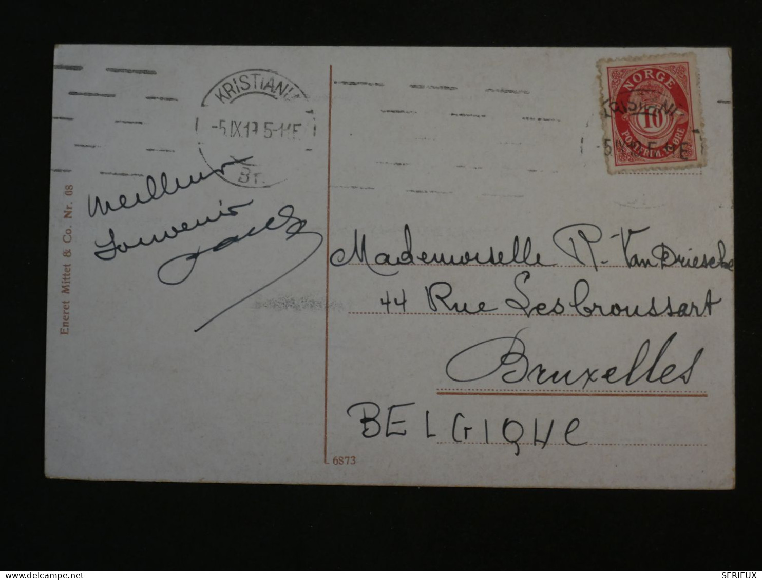 BW1  NORGE   BELLE LETTRE CARTE   RR 1917 KRISTIANA A BRUXELLES BELGIQUE + +AFF. INTERESSANT ++ - Lettres & Documents
