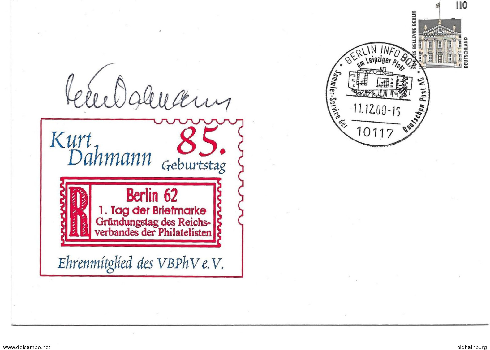 0411a: Echt Gelaufene Privatganzsache Kurt Dahmann Aus 2000 - Enveloppes Privées - Oblitérées