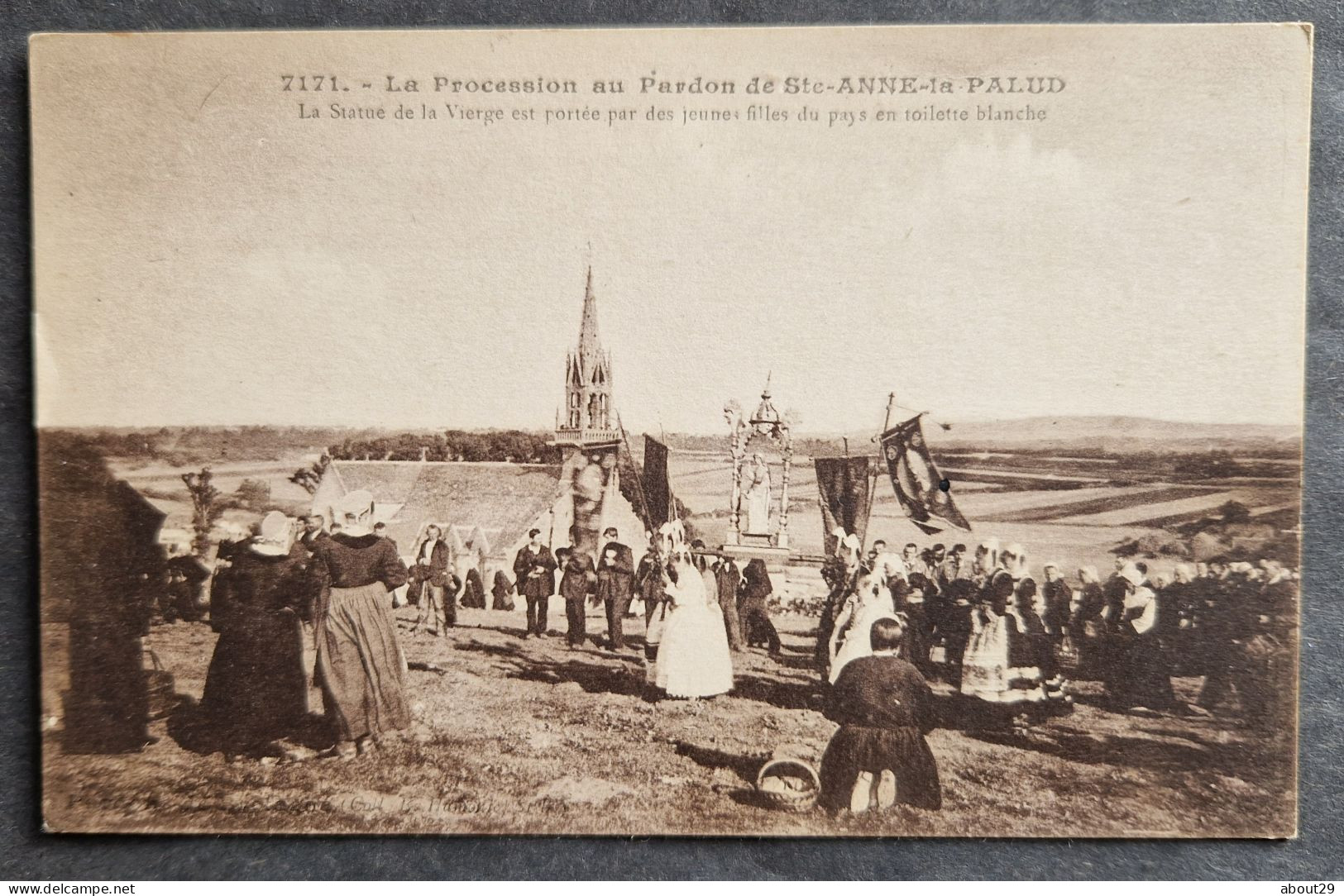 CPA 29 Ste ANNE LA PALUD - La Procession Au Pardon - La Statue De La Vierge - Edit. Hamonic 7171- Réf Q 214 - Plonévez-Porzay