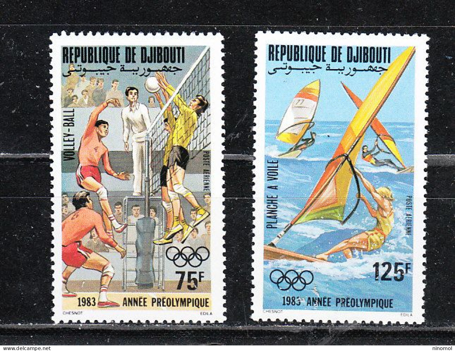 Gibuti  Djibouti -   1983.  Volley E Windsurf.  MNH  Complete Series - Volley-Ball