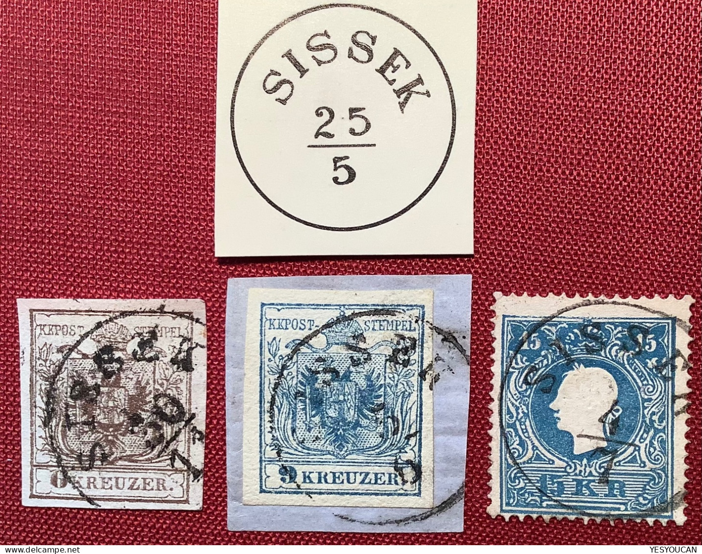 SISSEK 1850-1858 (Sisak Kroatien Slawonien) K1 Österreich (Austria  Autriche Croatie Croatia - Used Stamps