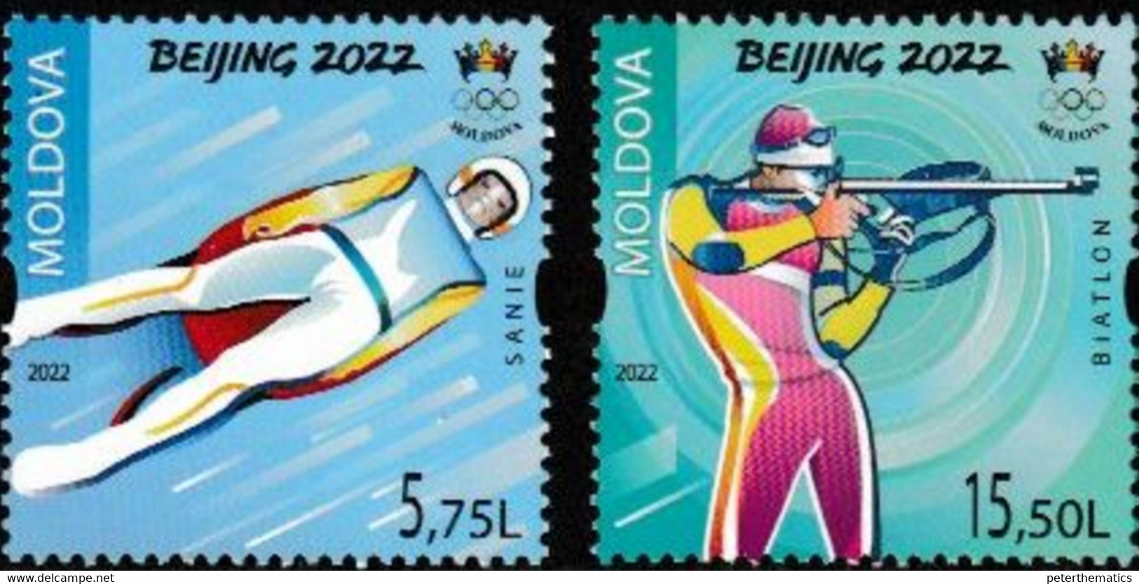 MOLDOVA, 2022, MNH,WINTER OLYMPICS, BEIJING, 2v - Invierno 2022 : Pekín