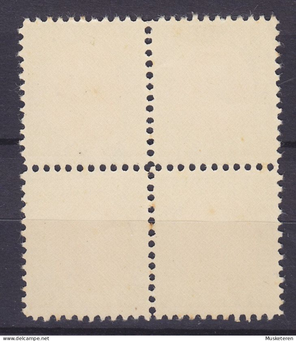 Iceland 1931 Mi. 156 B, 1 Eyr Christian X. Perf. 11 1/4 4-Block, MNH** - Blocks & Sheetlets