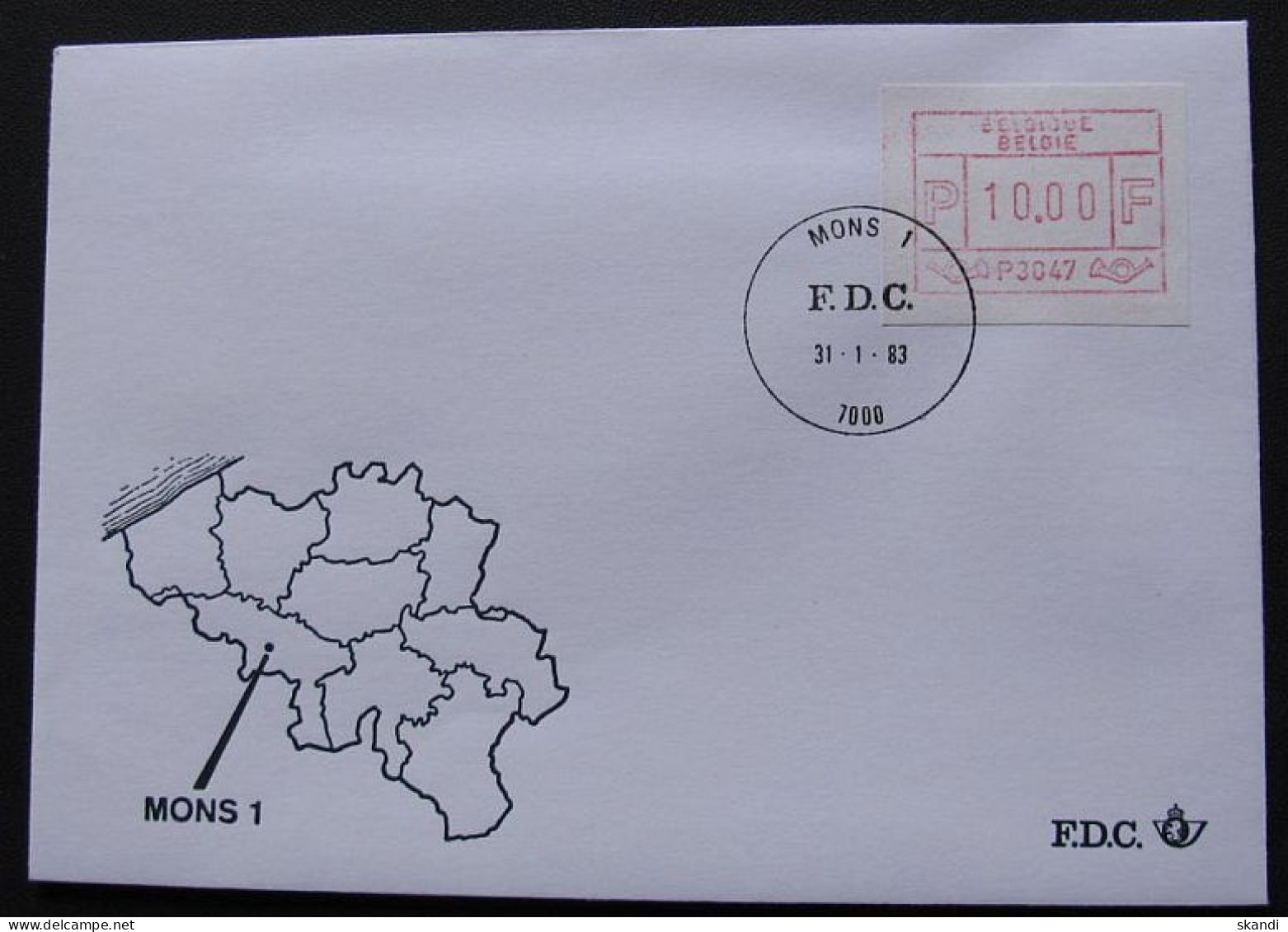 BELGIEN 1983 Mi-Nr. ATM 1 P3007-3056 Automatenmarken-FDC - Cartas & Documentos
