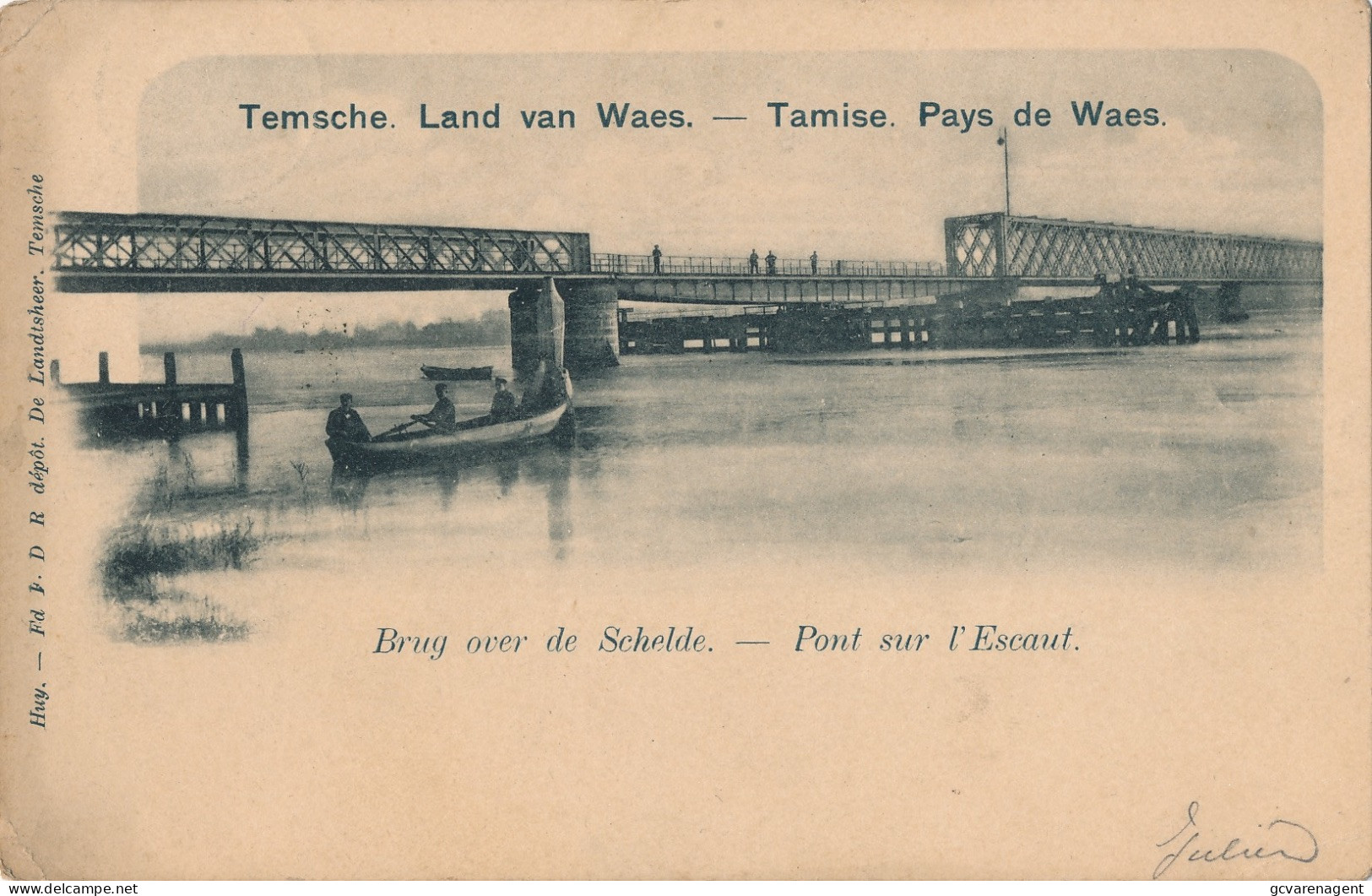 TEMSHE LAND VA N WAES - BRUG OVER DE SCHELDE   ZIE AFBEELDINGEN - Temse