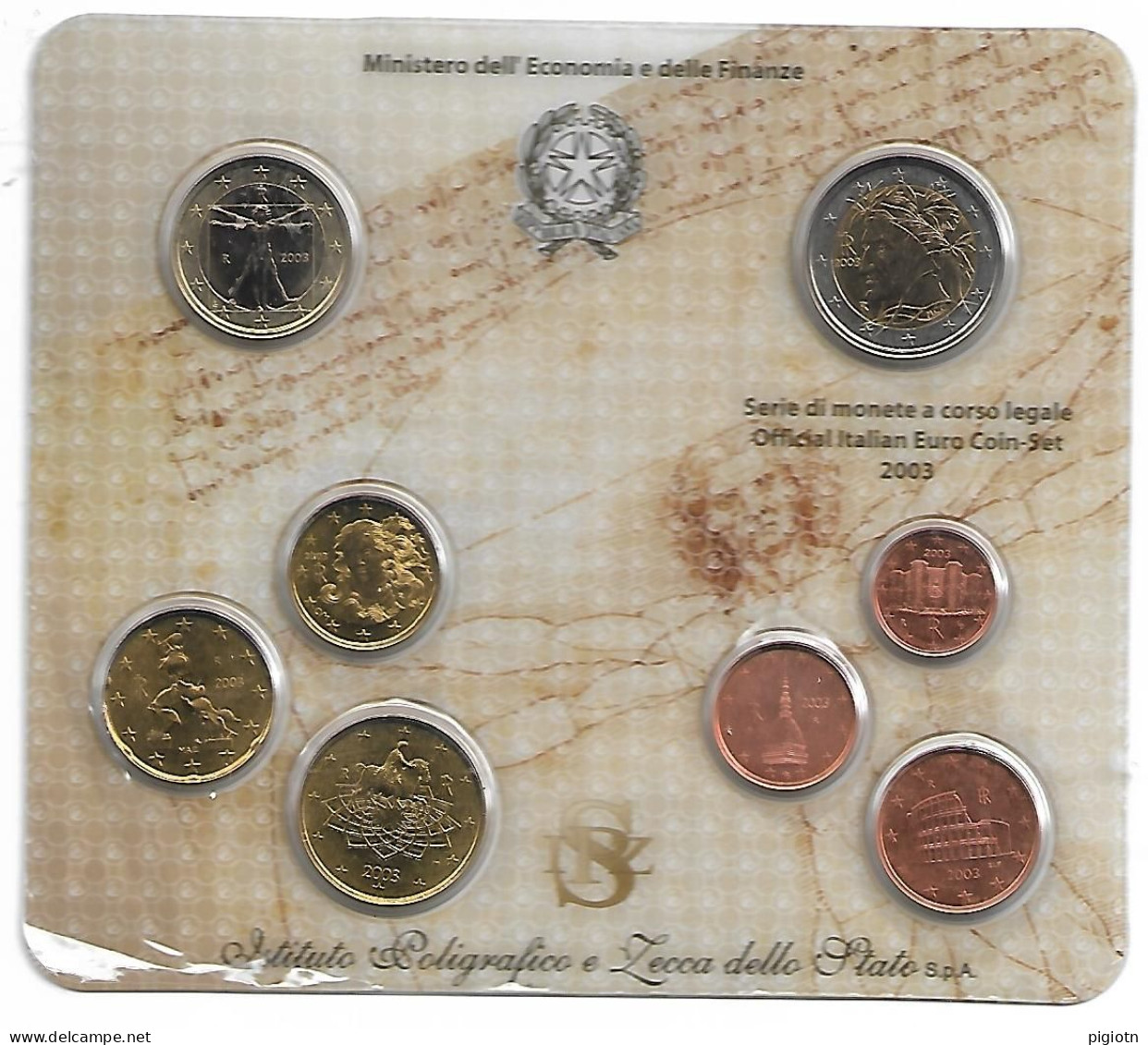 EURO 2003 - SERIE DI MONETE A CORSO LEGALE 2005 OFFICIAL ITALIAN COIN-SET - Jahressets & Polierte Platten