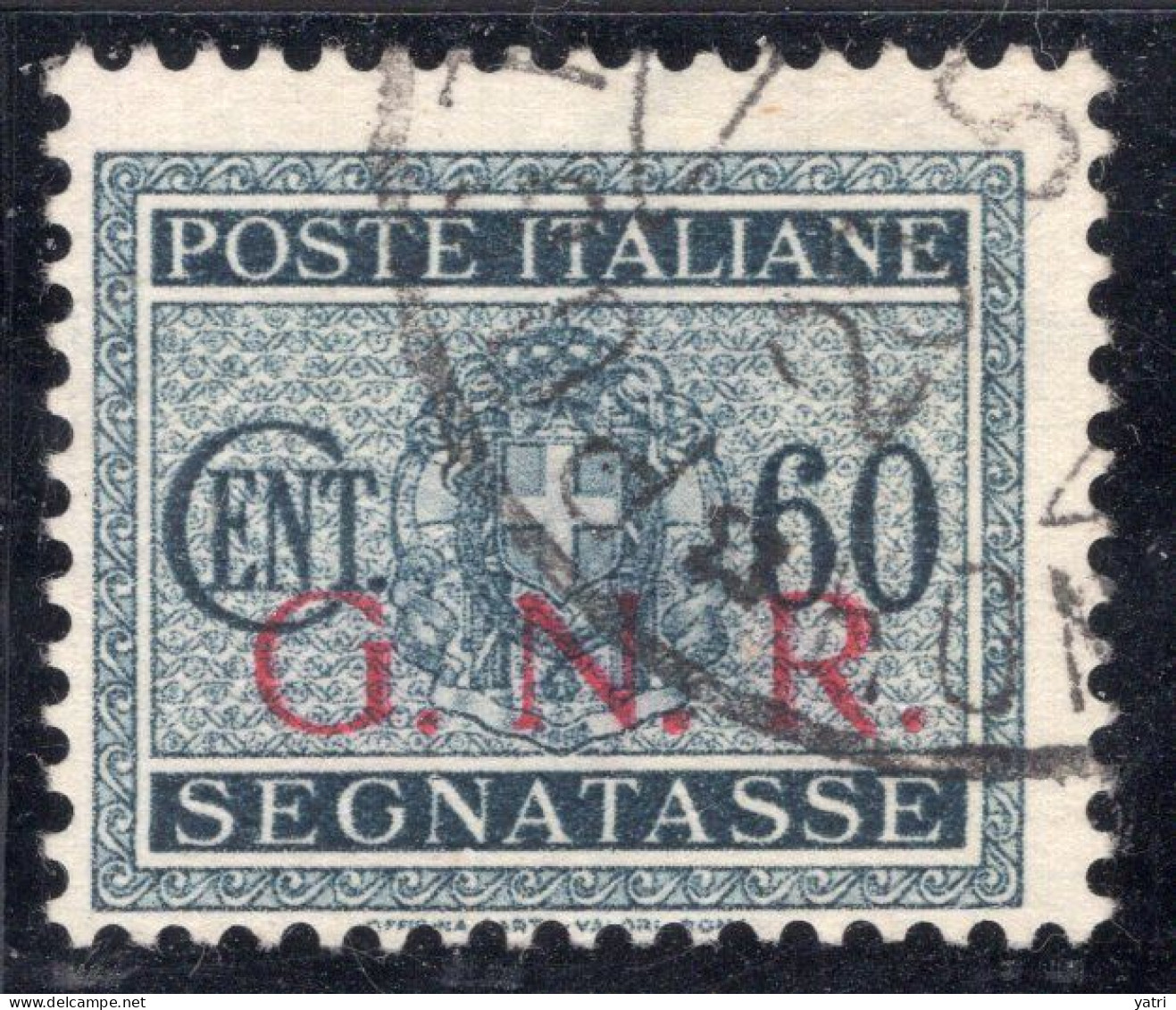 Repubblica Sociale Italiana - Segnatasse 60 Cent. GNR Brescia, Assottigliato Ø - Portomarken