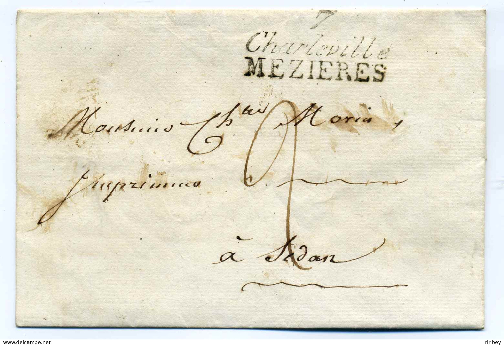 Cursive 7 Charleville MEZIERES / Dept Des Ardennes / 23 Mars 1820 - 1801-1848: Précurseurs XIX