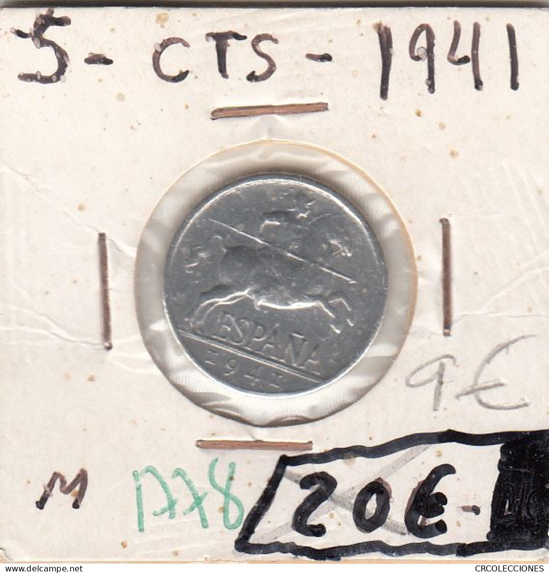 CRE1778 MONEDA ESPAÑA 5 CTS 1941 EBC - 5 Centiemen