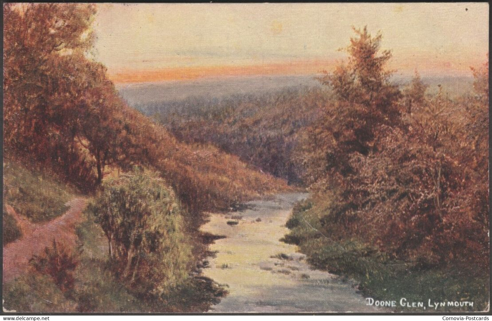 Doone Glen, Lynmouth, Devon, 1906 - Hildesheimer Postcard - Lynmouth & Lynton