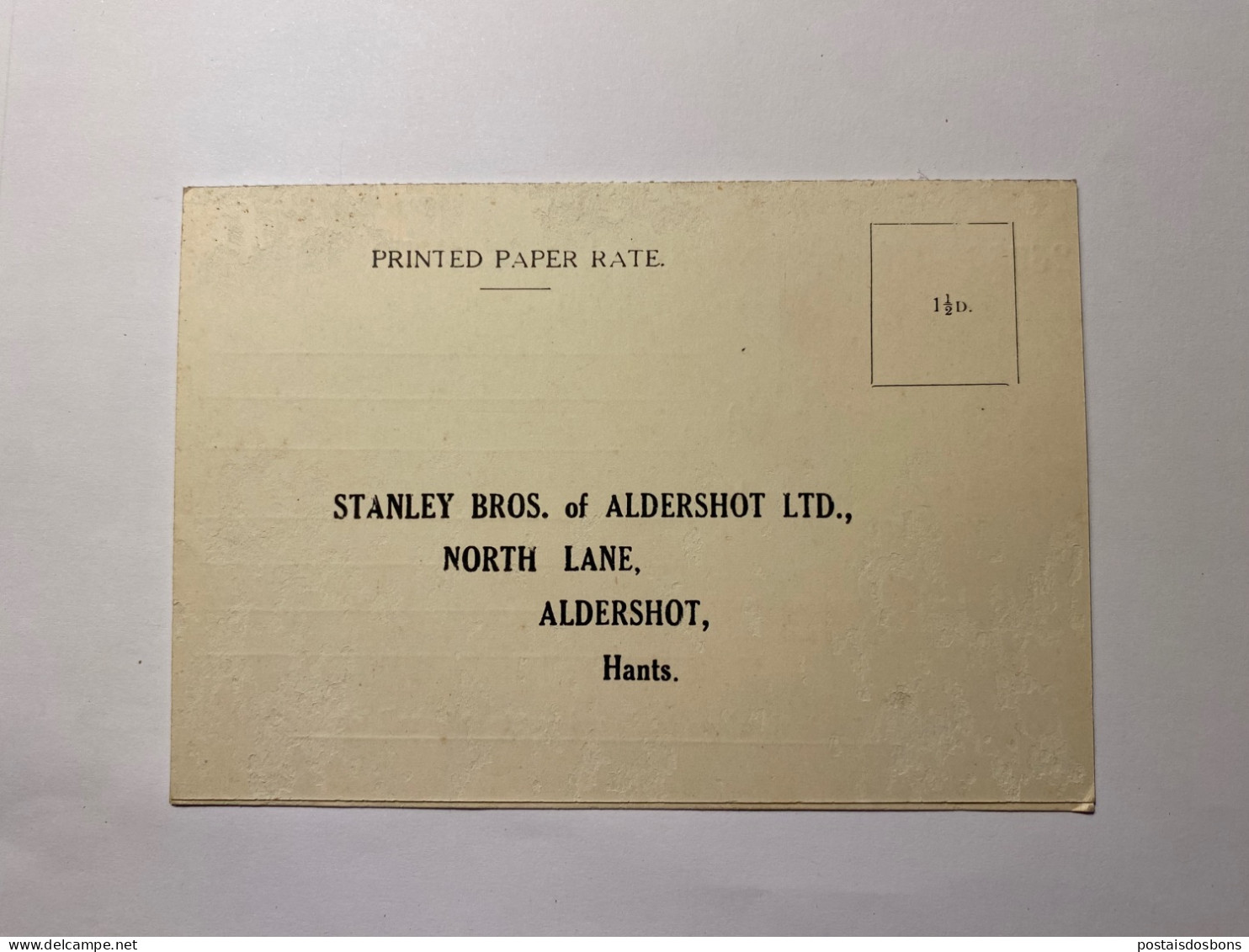 C25 B) Folding Pc Guarantee Printed Paper Rate STANLEY BROS. OF ALDERSHOT LTD - Ver. Königreich