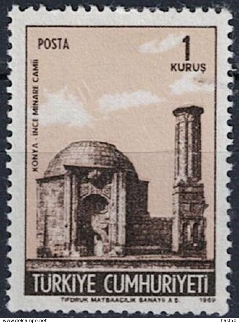 Türkei Turkey Turquie - İnce Minare Moschee, Konya (MiNr: 2115) 1968 - Gest Used Obl - Gebruikt