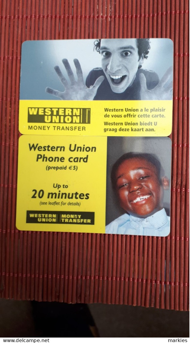 Western Union 2Prepaidcards Belgium Used  Rare - [2] Prepaid & Refill Cards