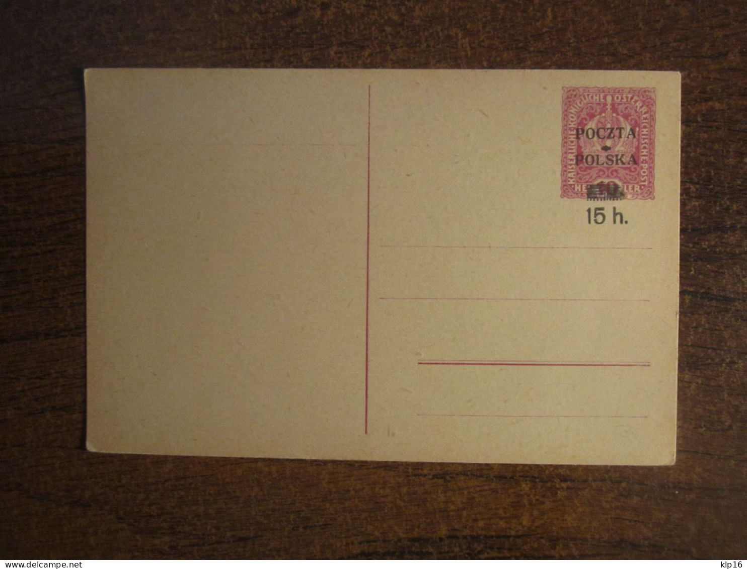 POLAND 15h OVERPRINT UNUSED STATIONERY - Lettres & Documents