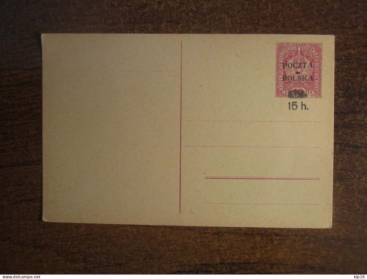 POLAND 15h OVERPRINT UNUSED STATIONERY - Brieven En Documenten