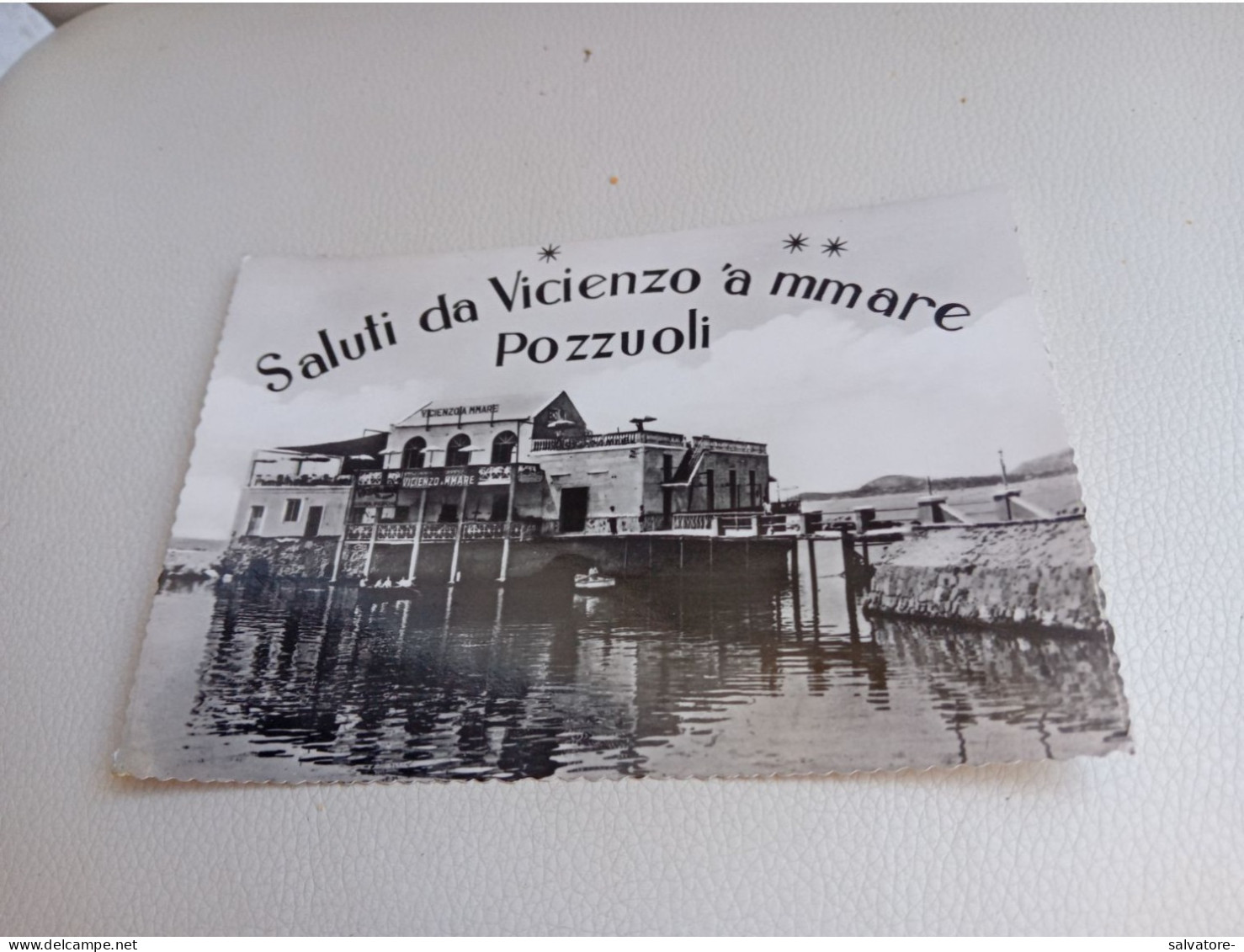 CARTOLINA SALUTI DA VINCENZO A MMARE POZZUOLI- VERA FOTOGRAFIA- NON VIAGGIATA - Pozzuoli