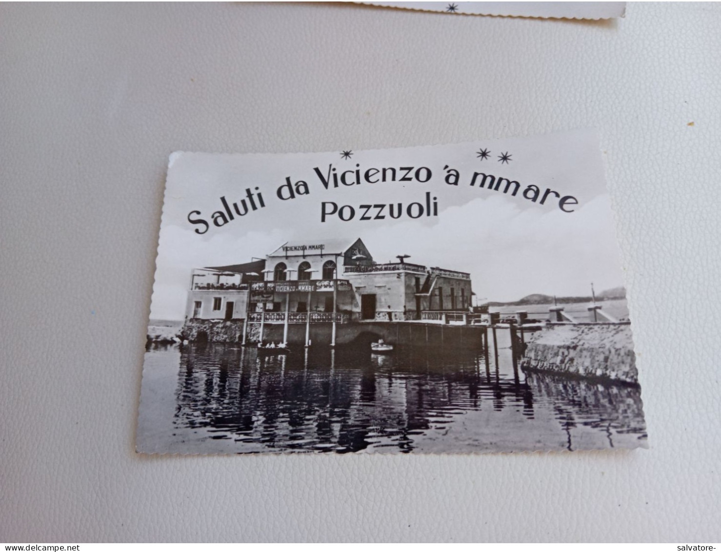 CARTOLINA SALUTI DA VINCENZO A MMARE POZZUOLI- VERA FOTOGRAFIA- NON VIAGGIATA - Pozzuoli