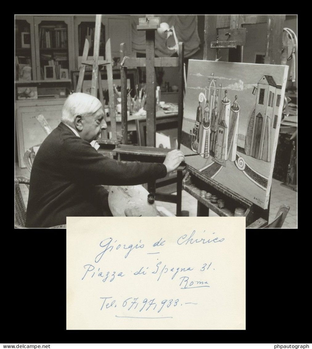 Giorgio De Chirico (1888-1978) - Peintre & Sculpteur - Carte Autographe Signée + Photo - Schilders & Beeldhouwers