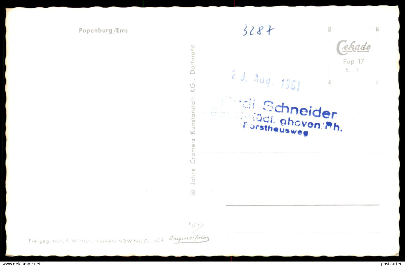 ÄLTERE POSTKARTE PAPENBURG FLIEGERAUFNAHME PANORAMA EMS TOTALANSICHT Ansichtskarte AK Postcard Cpa - Papenburg