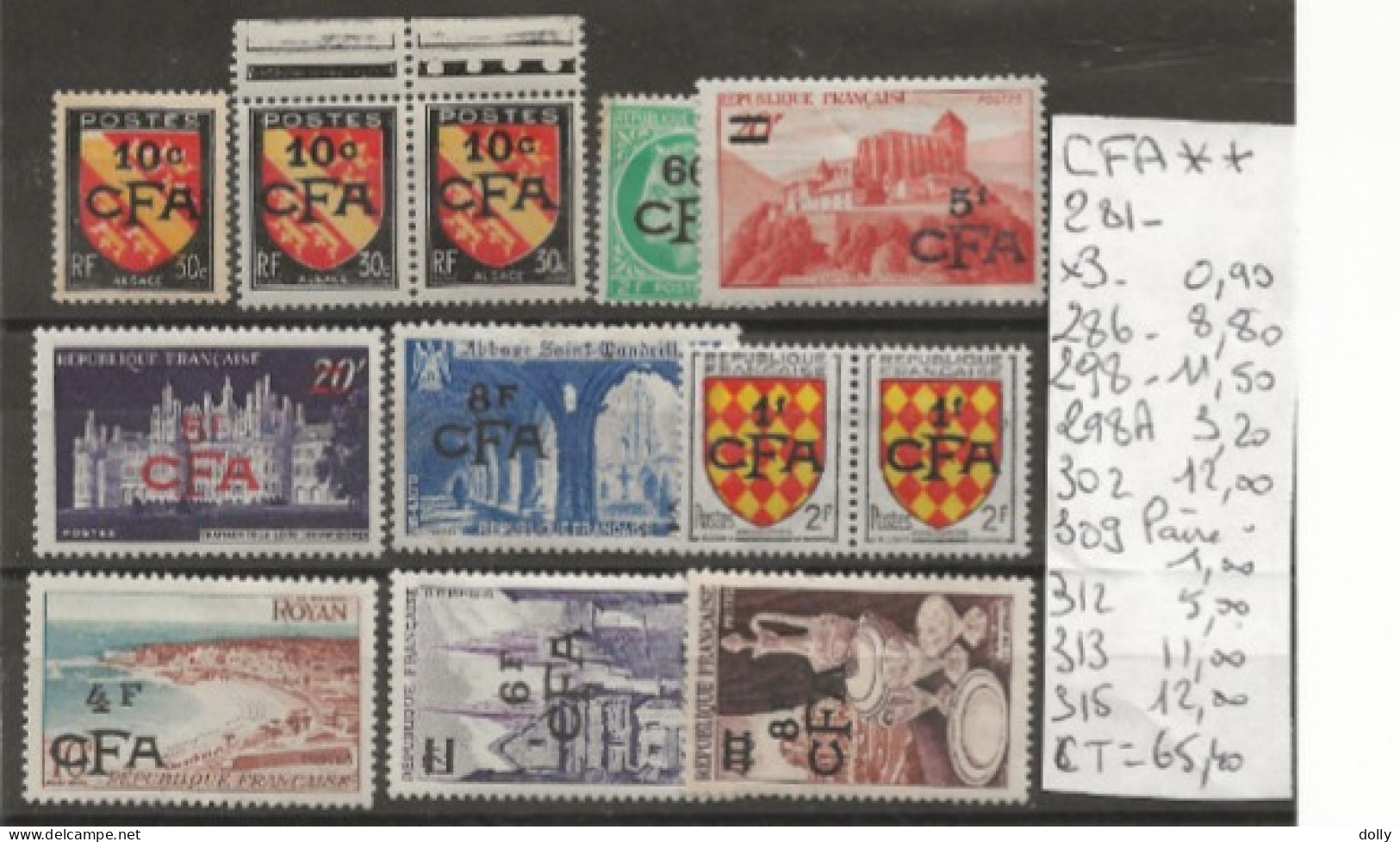 TIMBRE DE CFA NEUF**MNH DU Nr 286 A 382 COTE 248,30  € - Sammlungen