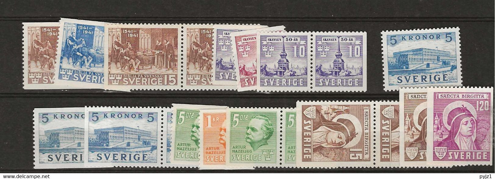 1941 MNH Sweden, Year Complete According To Michel, Postfris** - Full Years