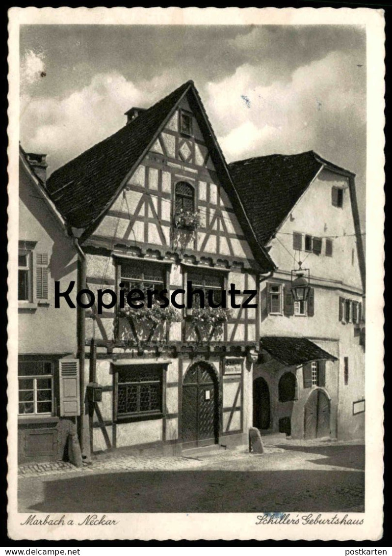 ALTE POSTKARTE MARBACH AM NECKAR SCHILLER'S GEBURTSHAUS Friedrich Schiller Haus AK Ansichtskarte Postcard Cpa - Marbach