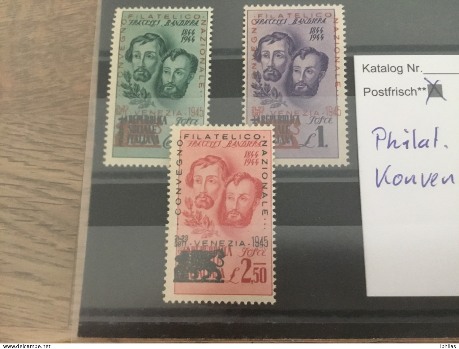 Italien Lokalpost Philatelistic Konvention 1945 Postfrisch ** MNH ** - Lokale/autonome Uitgaven