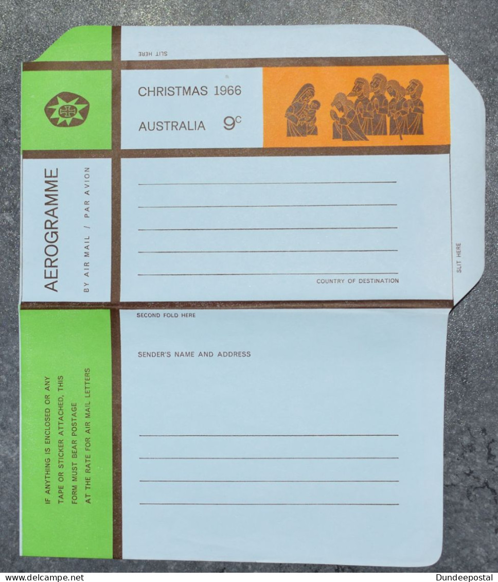 AUSTRALIA  Aerogramme  Christnas 1966 ~~L@@K~~ - Cartas & Documentos