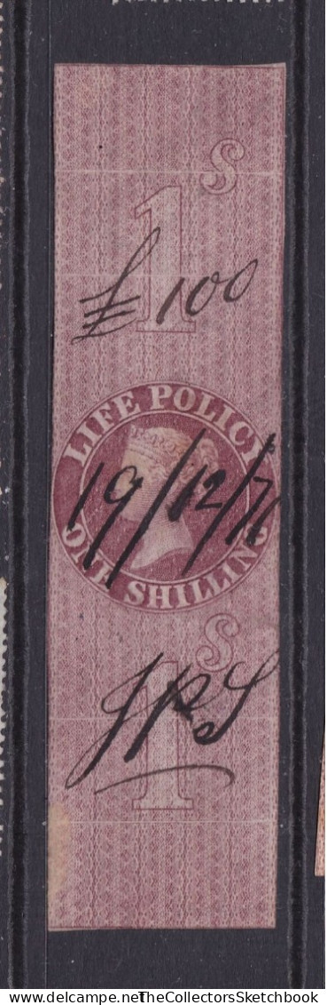 GB Fiscals / Revenues Life Policy 1/-  Red - Brown Barefoot 29. - Fiscales