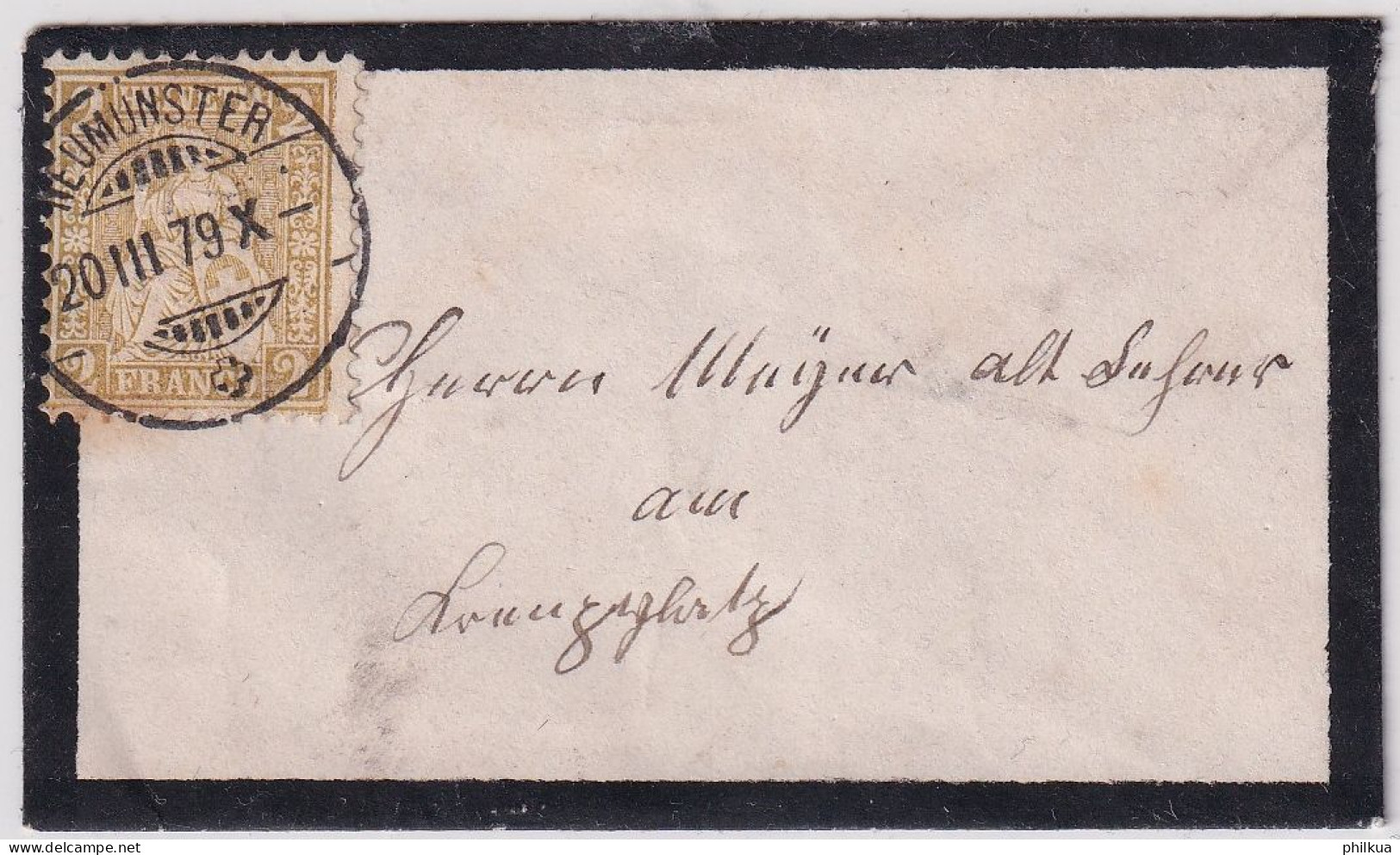 MiNr. 29 Schweiz 1867, 4. März. Freimarken: Sitzende Helvetia Auf Trauerbrieflein Ab NEUMÜNSTER - Storia Postale