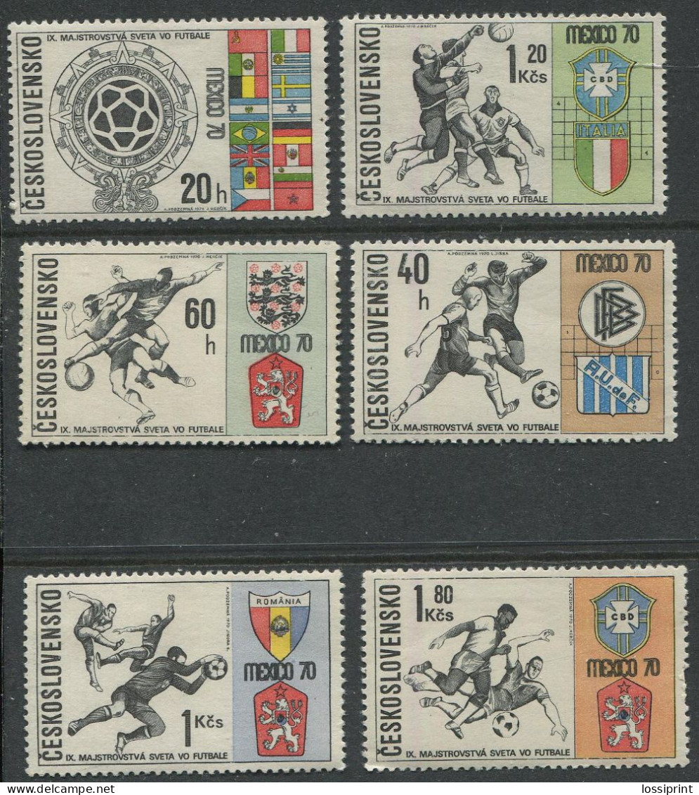 Czechslovakia:Unused Stamps Serie World Football Championships In Mexico 1970, MNH - 1970 – Mexique