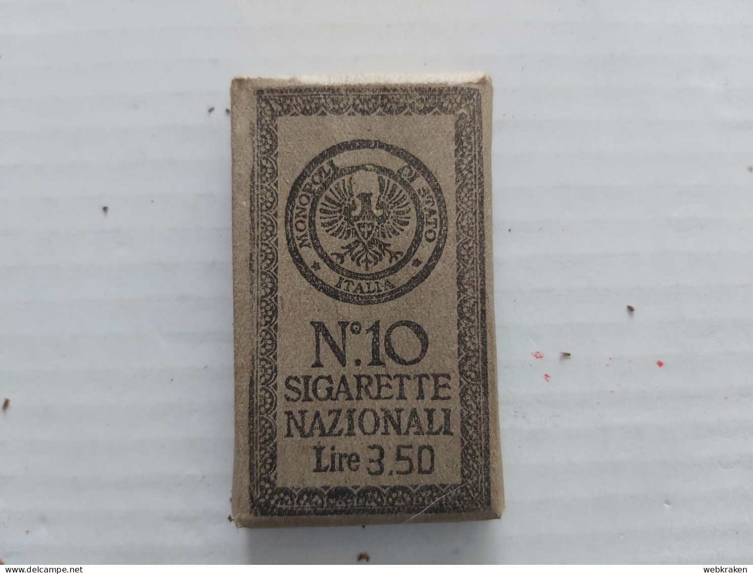 PACCHETTO SIGARETTE PIENO TABACCO FUMO TABACS WITH ORIGINAL CIGARETTES TOBACCO MARCA NAZIONALI LIRE 3,50 ITALY - Sigarettenhouders