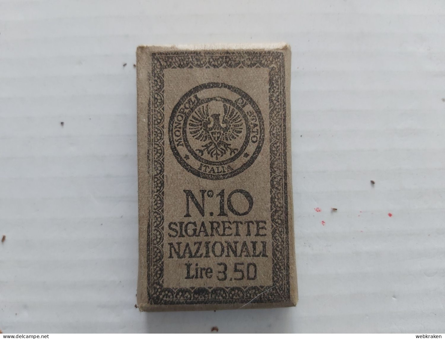 PACCHETTO SIGARETTE PIENO TABACCO FUMO TABACS WITH ORIGINAL CIGARETTES TOBACCO MARCA NAZIONALI LIRE 3,50 ITALY - Fuma Sigarette