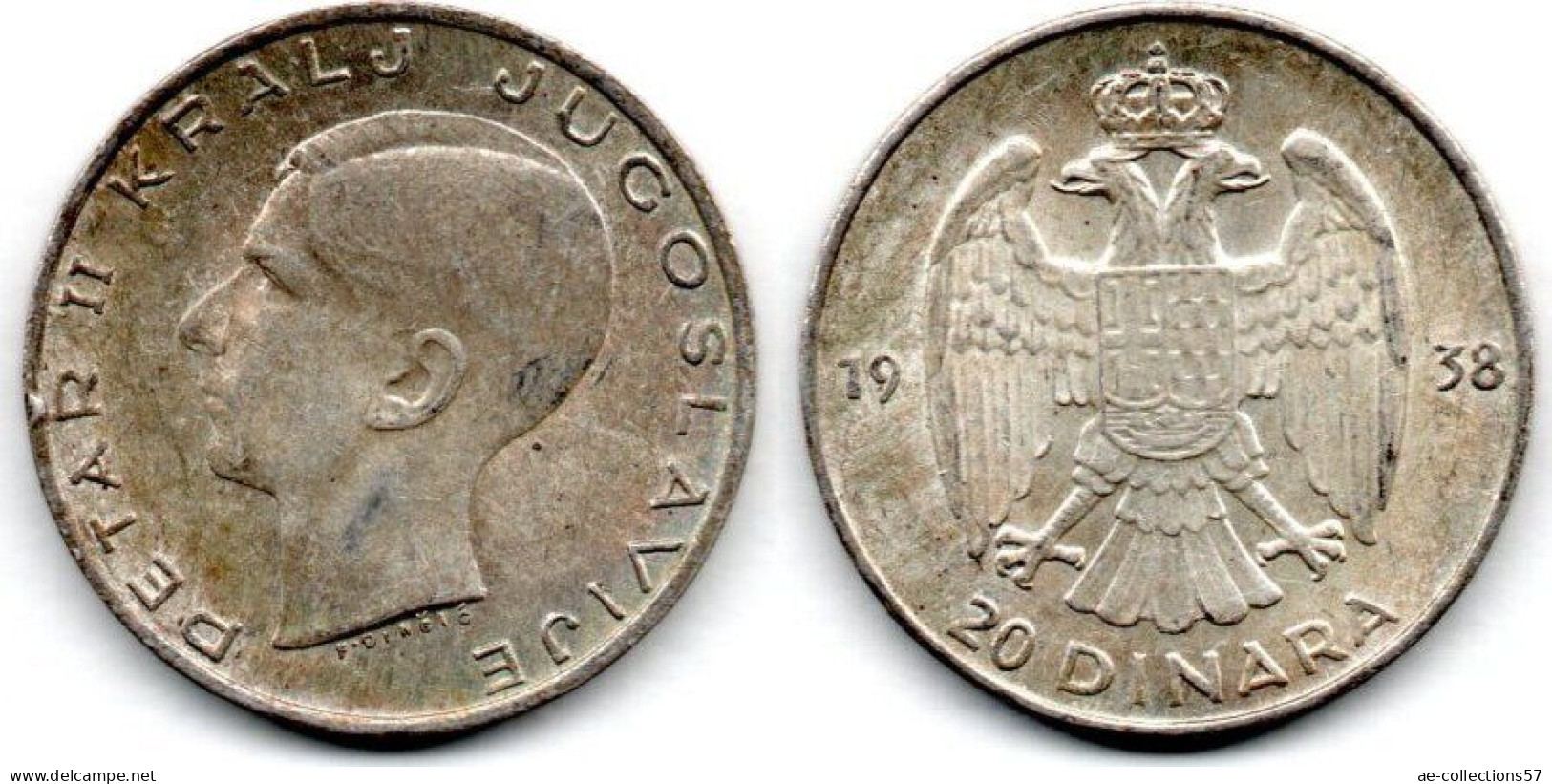 MA 23819 /  Yougoslavie - Yougoslavia 20 Dinara 1938 TTB - Yugoslavia