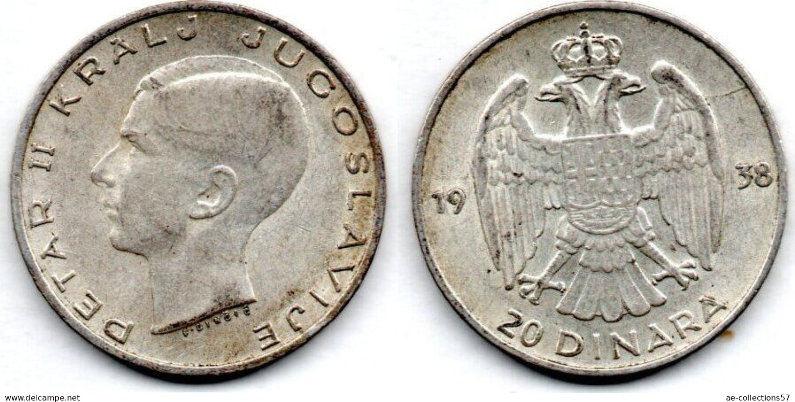 MA 23823 /  Yougoslavie - Yougoslavia  20 Dinara 1938 Frappe Médaille TTB - Yougoslavie