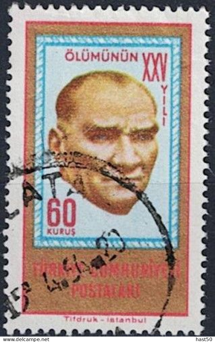 Türkei Turkey Turquie - 25. Todestag Von Kemal Atatürk (MiNr: 1895) 1963 - Gest Used Obl - Usati