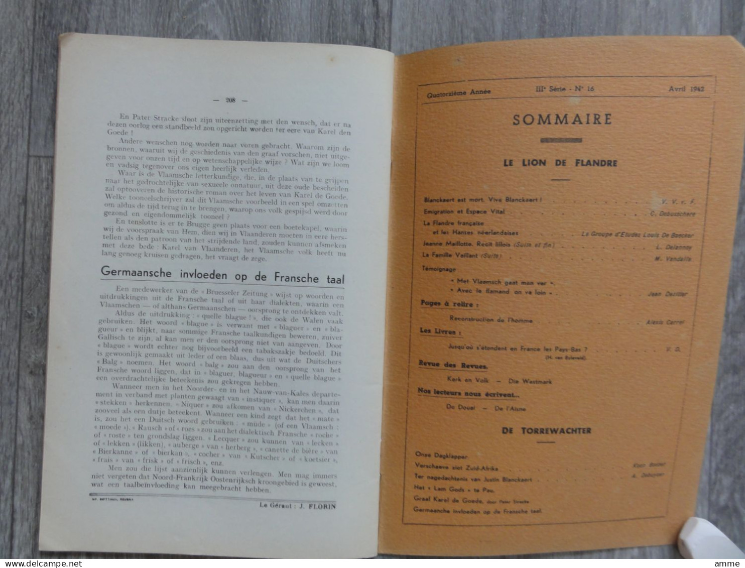 Revue Mensuelle * (boek / Livre)  Le Lion De Flandre - Avril 1942 - De Torrewachter, Leesblad Voor Zuid-Vlaanderen - Picardie - Nord-Pas-de-Calais