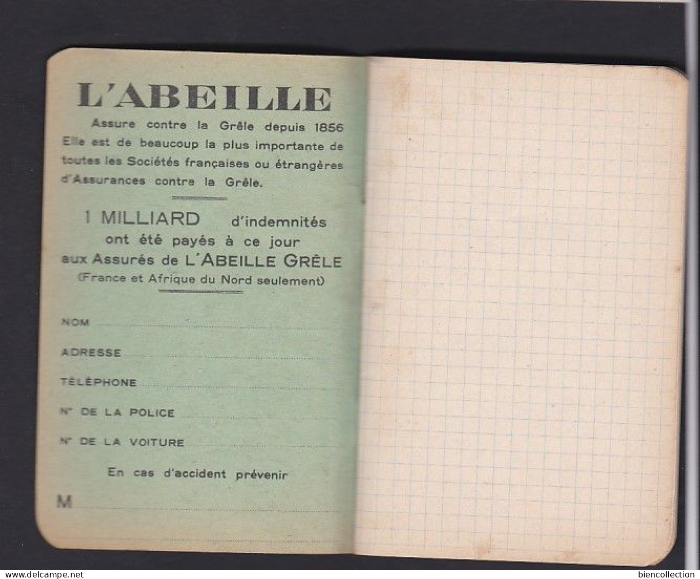 Petit Carnet De Note "publicité L'abeille" ; 40 Pages ; Carnet Neuf Sans Aucunes Inscriptions. 12cm X 8cm - Supplies And Equipment