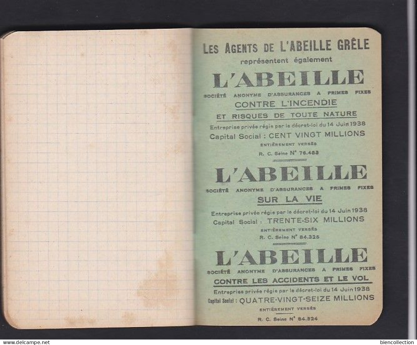 Petit Carnet De Note "publicité L'abeille" ; 40 Pages ; Carnet Neuf Sans Aucunes Inscriptions. 12cm X 8cm - Materiaal En Toebehoren