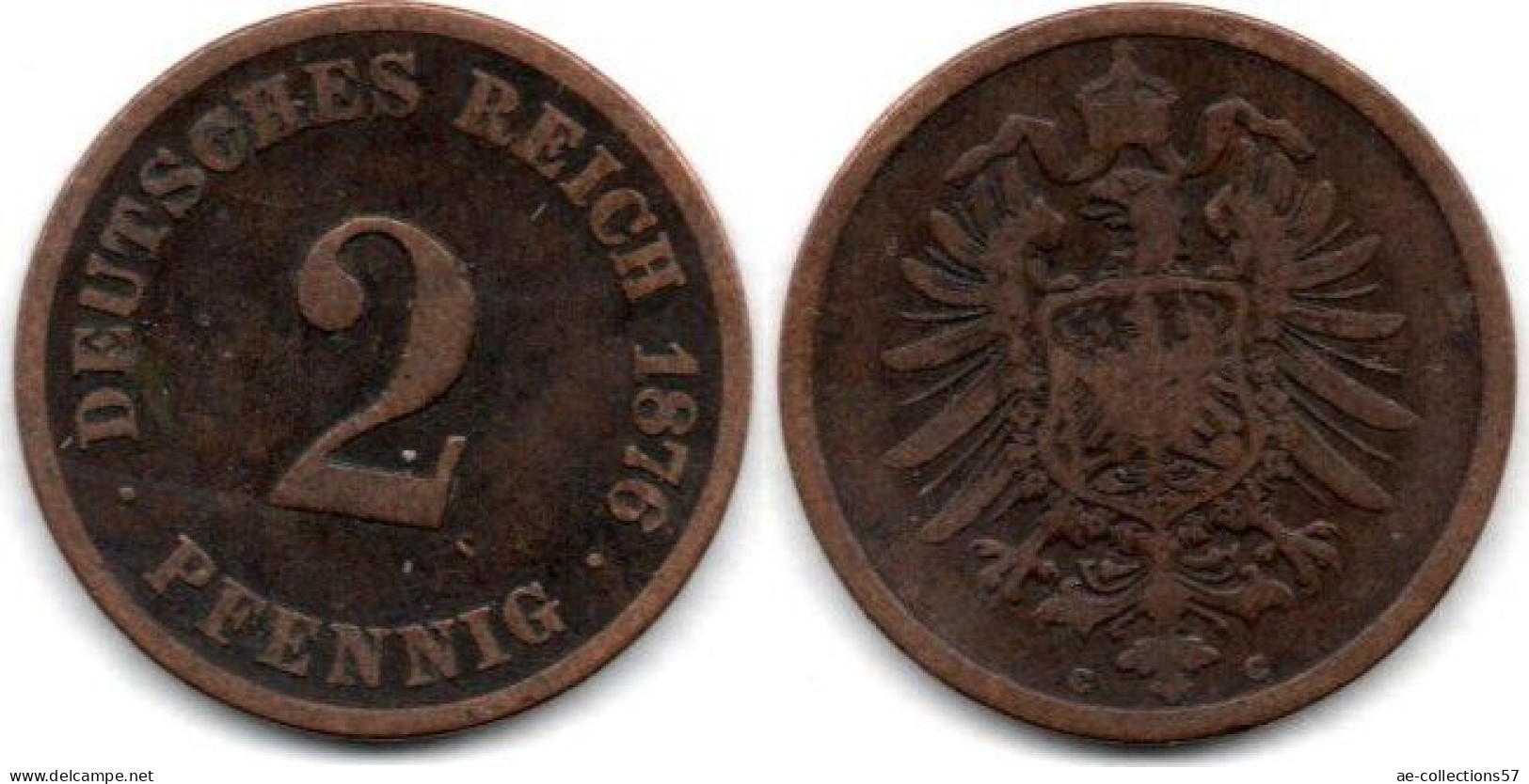 MA 23846 / Allemagne - Deutschland - Germany 2 Pfennig 1876 C TB+ - 2 Pfennig