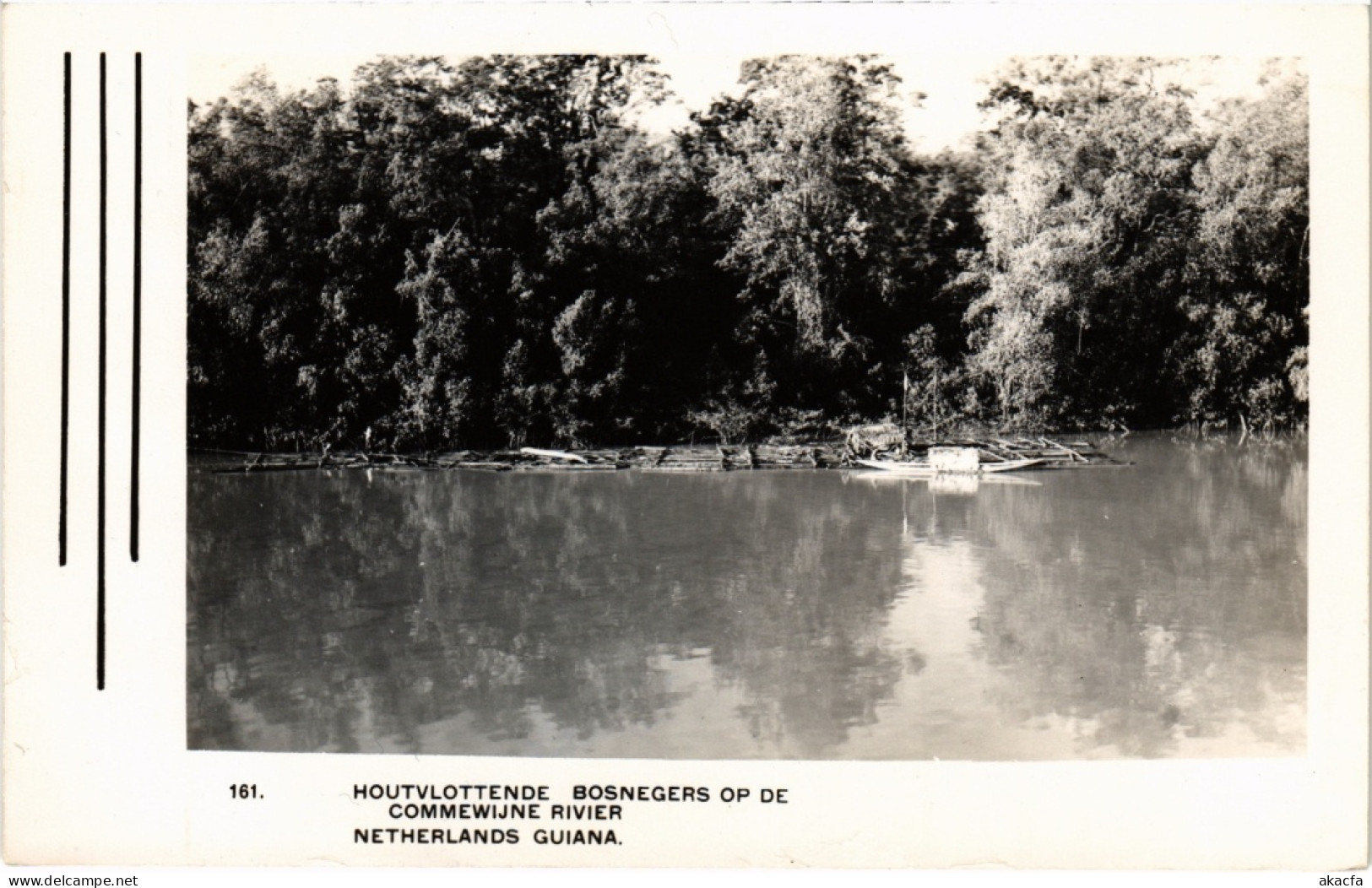 PC SURINAME - HOUTVLOTTENDE BOSNEGERS OP DE COMMEWIJNE RIVIER (a2622) - Surinam